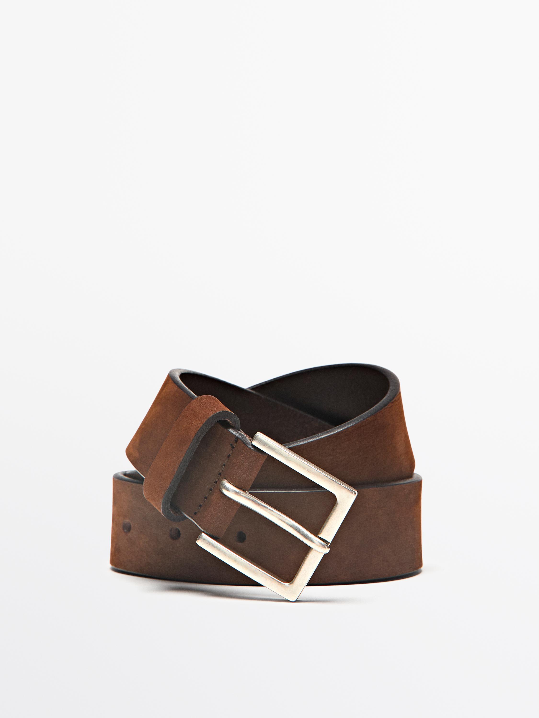 Ceinture avec boucle carrée en cuir